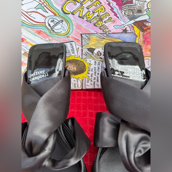 Jeffrey Campbell Tied Up Mule in Black Satin size 9. USED - Picture 7 of 9